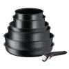 Σετ μαγειρικών σκευών INGENIO BLACK STONE L3998702, σετ 7 τμχ, μαύρο, αλουμίνιο, Tefal