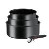 Σετ μαγειρικών σκευών INGENIO BLACK STONE L3998902, σετ 4 τμχ, μαύρο, αλουμίνιο, Tefal