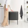 Κάδος με καπάκι αφής BO TOUCH BIN 11 + 23 l, σε γκρι, από ατσάλι, Brabantia
