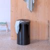 Καλάθι για ρούχα πλυντηρίου 60 l, μαύρο ματ, ατσάλι, Brabantia