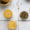 Βάζο αποθήκευσης τροφίμων PKV-014 180 ml, σετ 3 τεμαχίων, γυαλί / μπαμπού, Pebbly