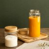 Βάζο αποθήκευσης τροφίμων PKV-028 850 ml, γυαλί / μπαμπού, Pebbly