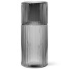 Καράφα νερού RIPPLE 500 ml, με γυαλί, γκρι, γυαλί, σταθερό LIVING