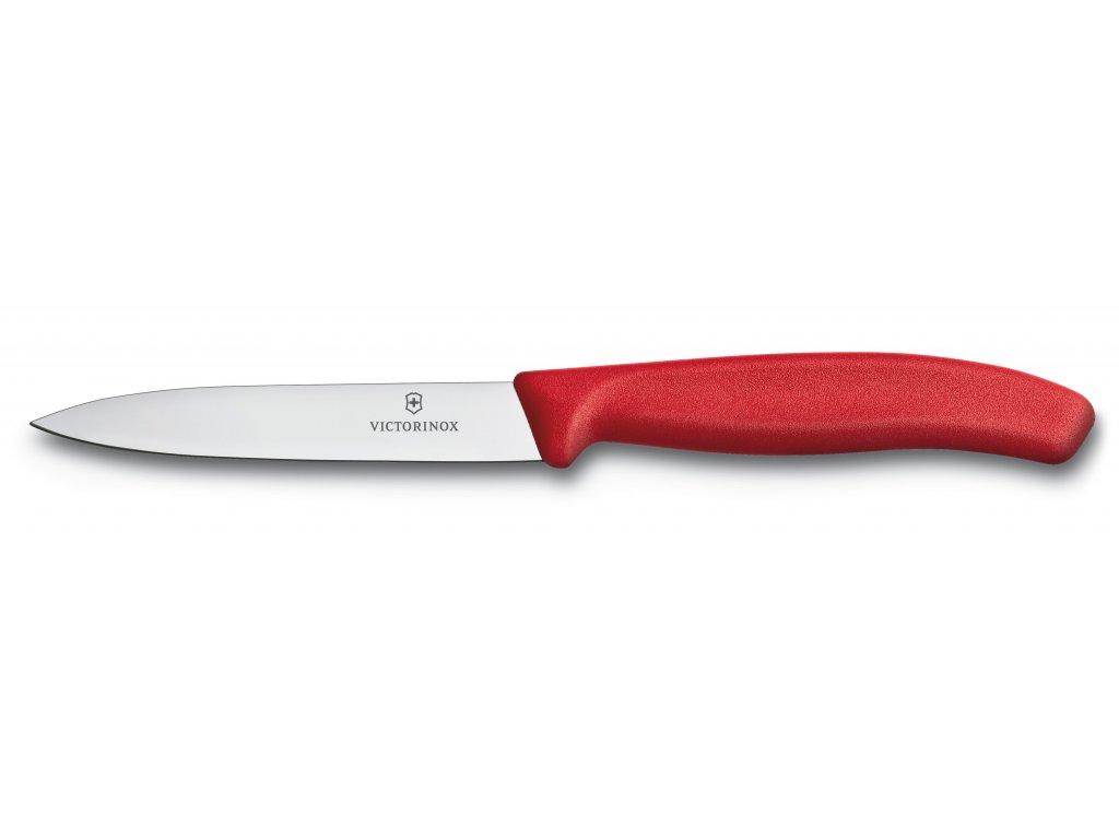 Nož za povrće, 10 cm, crvena, Victorinox