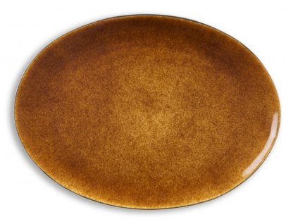 Oval za posluživanje, 45 x 34 cm, crna/amber, Bitz