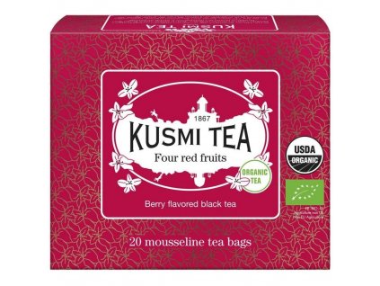 Crni čaj FOUR RED FRUITS, 20 vrećica muslin čaja, Kusmi Tea