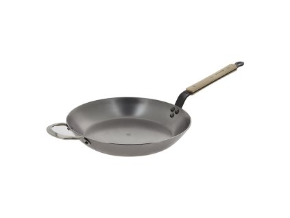 Tava za prženje MINERAL B, 32 cm, drvena ručka, de Buyer