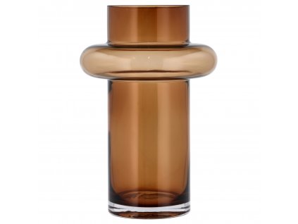 Vaza TUBE, 25 cm, amber, staklo, Lyngby Glas