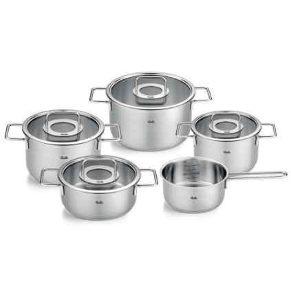 Set posuđa PURE, set od 5 kom, srebrna, nehrđajući čelik, Fissler
