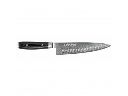 Kuharski nož RAN PLUS, 20 cm, s izrezima, crna, Yaxell