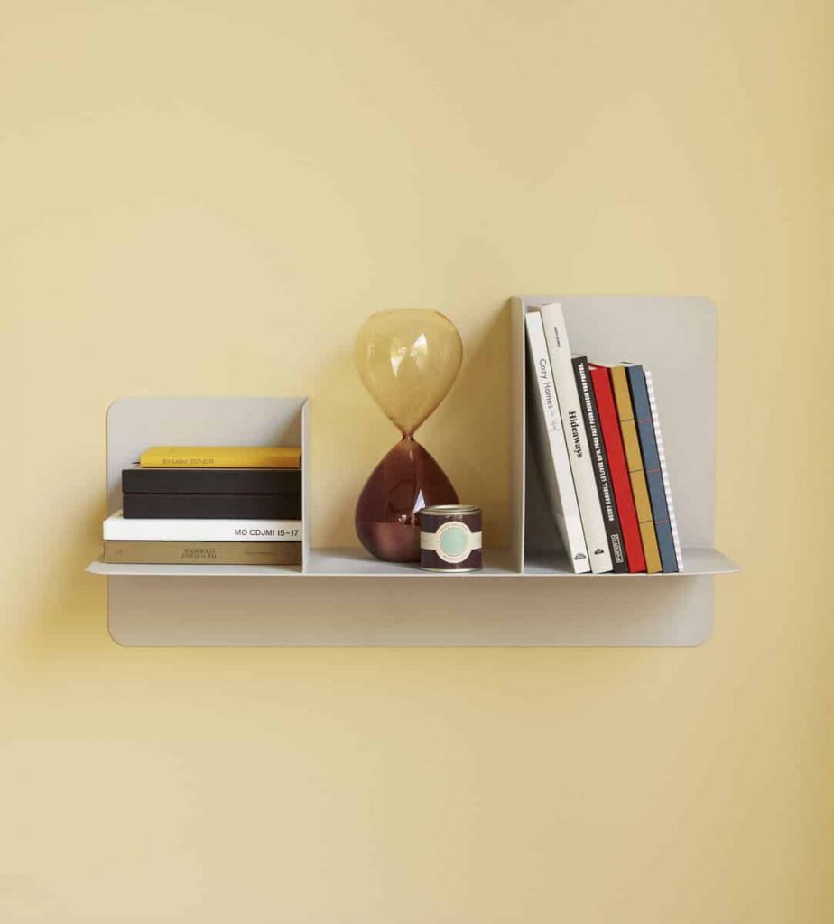 Polica FOLD DOUBLE, 60 cm, siva, željezo, Hübsch
