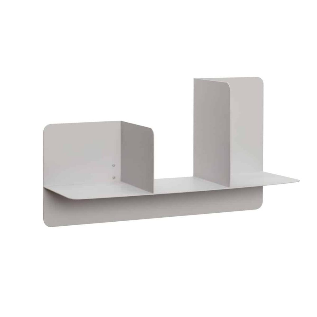 Polica FOLD DOUBLE, 60 cm, siva, željezo, Hübsch