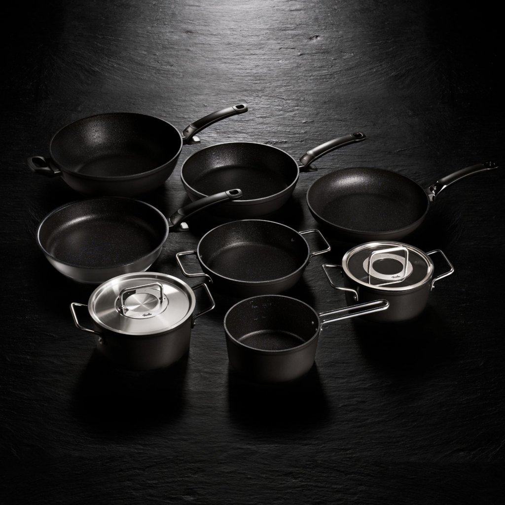 Magas lábas ADAMANT 18 cm, fekete, alumínium, Fissler