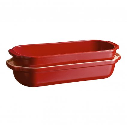 Kenyérsütő forma 39 cm, bordó vörös, kerámia, Emile Henry