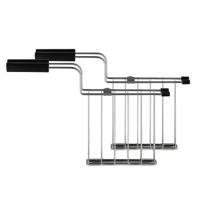 Kenyérpirító rács TORU, 2 db szett, ezüst / fekete, rozsdamentes acél, Alessi
