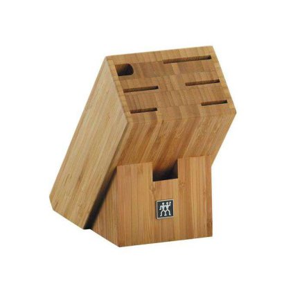 Késtartó blokk, 5 késsel, fenőacél és ollóval, bambusz, Zwilling