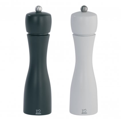 Só- és borsőrlő készlet TAHITI 20 cm, fekete/fehér, bükkfa, Peugeot