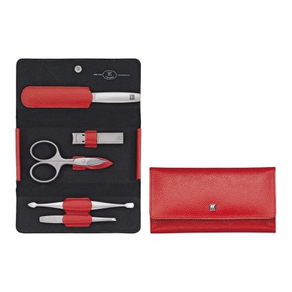 TWINOX® Dauphine manikűrkészlet körömcsipesszel, 5 részes, piros