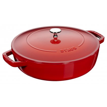 Lábas 28 cm, cseresznye színű, öntöttvas, Staub