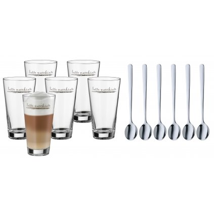 Latte macchiato poharak CLEVER és MORE, 6 db szett, kanállal, WMF