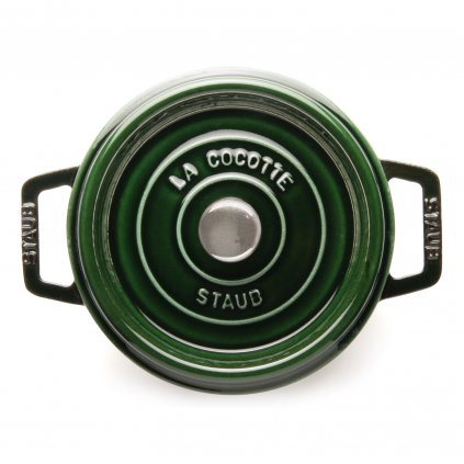 Lábas 26 cm, kerek, bazsalikom, öntöttvas, Staub