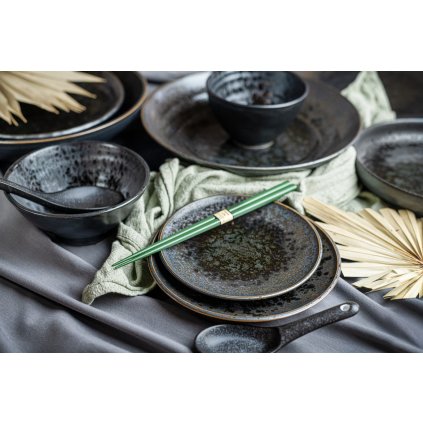 Étkező tál BLACK PEARL 20 cm, 800 ml, fekete, kerámia, MIJ
