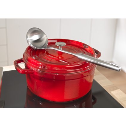 Lábas 22 cm, cseresznye színű, öntöttvas, Staub
