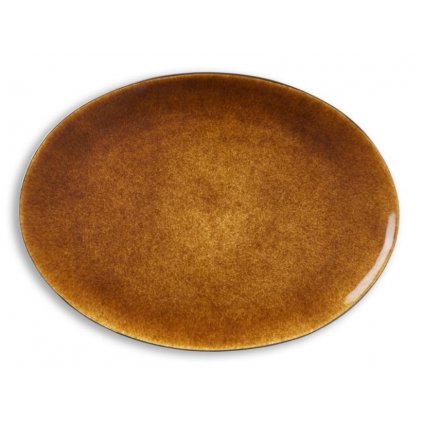 Tálaló tányér 45 x 34 cm, fekete/árnyalatú borostyán, Bitz