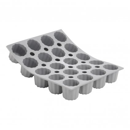 Sütőforma ELASTOMOULE 20 mini canelé muffinhoz, 3,5 cm átmérővel, de Buyer