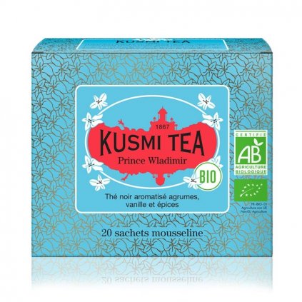 PRINCE VLADIMIR fekete tea, 20 muszlin teafilter, Kusmi Tea