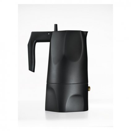 OSSIDIANA 150 ml-es fekete kávéfőző, tűzhelyen használható, Alessi