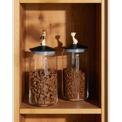 Macskaeledel tároló MIOJAR 1,5 l, piros, üveg, Alessi