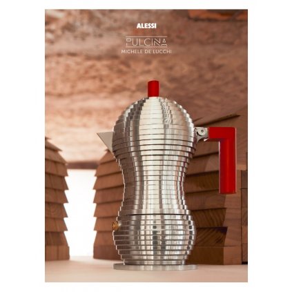 PULCINA 70 ml-es vörös kávéfőző, Alessi