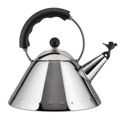 Tűzhelyes vízforraló 9093 2 l-es, ezüst/fekete, Alessi 