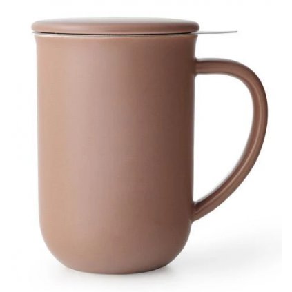 Infúziós bögre MINIMA 500 ml, tálkával, barna, porcelán