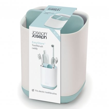 Fogkefe tároló EASY STORE S, fehér és kék, Joseph Joseph