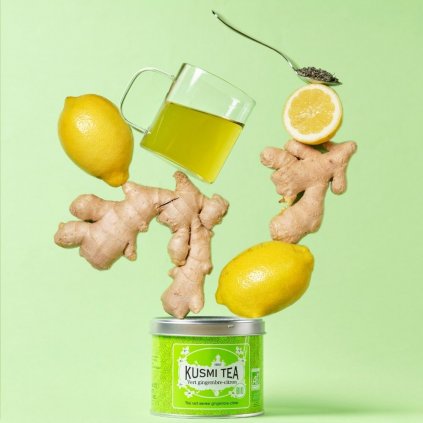 Zöld tea GINGER LEMON, 100 g tea dobozban, Kusmi Tea