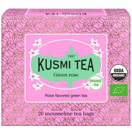 Zöld tea ROSE, 20 muszlin teafilter, Kusmi Tea