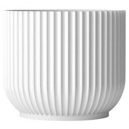 Virágcserép 14 cm, fehér, porcelán, Lyngby