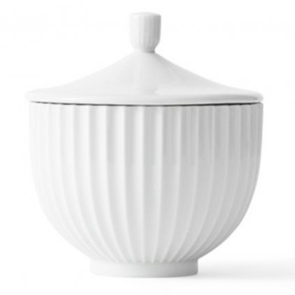 Bonbonniere porcelán doboz 14 cm, fehér, Lyngby