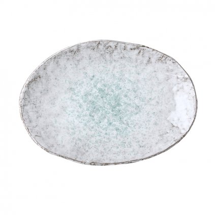 Desszert tányér AQUA SPLASH 24 x 17 cm, szabálytalan alakú, kék, kőedény, MIJ