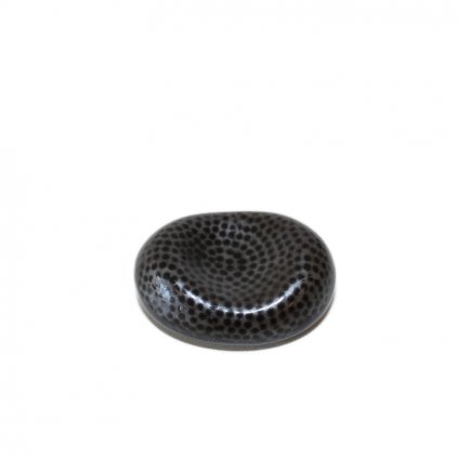 Evőpálcika tartó kavics FINE DOTS, fekete, porcelán, MIJ