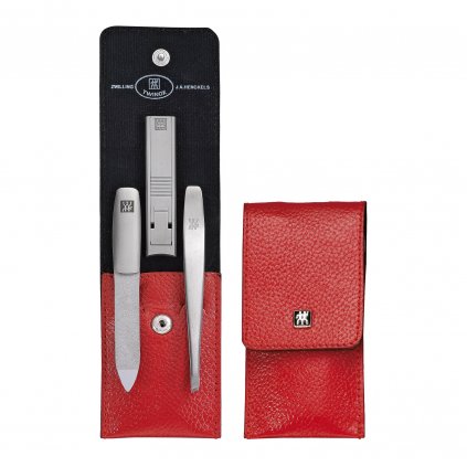 TWINOX® Dauphine manikűkészlet körömcsipesszel, 3 részes, piros
