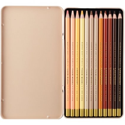 Ceruzakészlet, 12 db, bőrszínű szín, Printworks