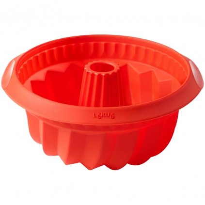 Kuglóf sütőforma 22 cm, piros, szilikon, Lékué