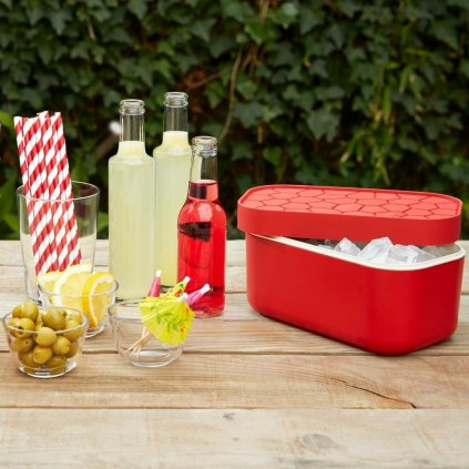 Jégvödör JÉG DOBOZ jégkocka forma, 1,8 l, piros, Lékué