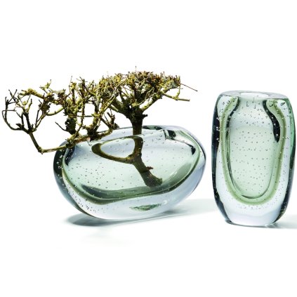 Váza AMARA 15 cm, zöld, üveg, Philippi