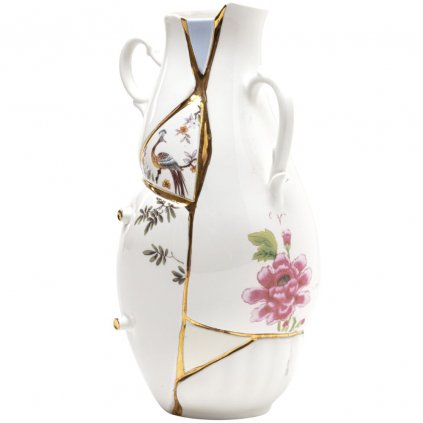Váza KINTSUGI 32 cm, fehér, Seletti