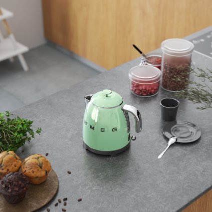 Vízforraló 50'S STYLE MINI KLF05PGEU, 800 ml, pasztell zöld, Smeg