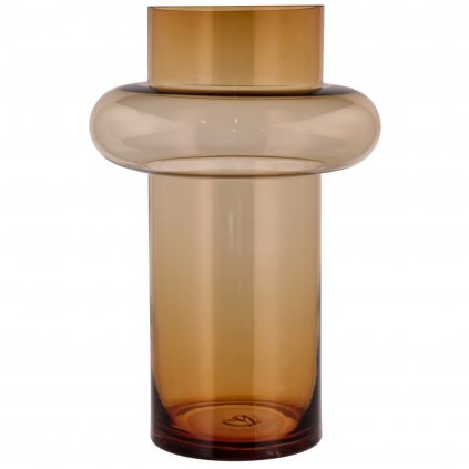 Váza TUBE 40 cm, borostyán, üveg, Lyngby Glas